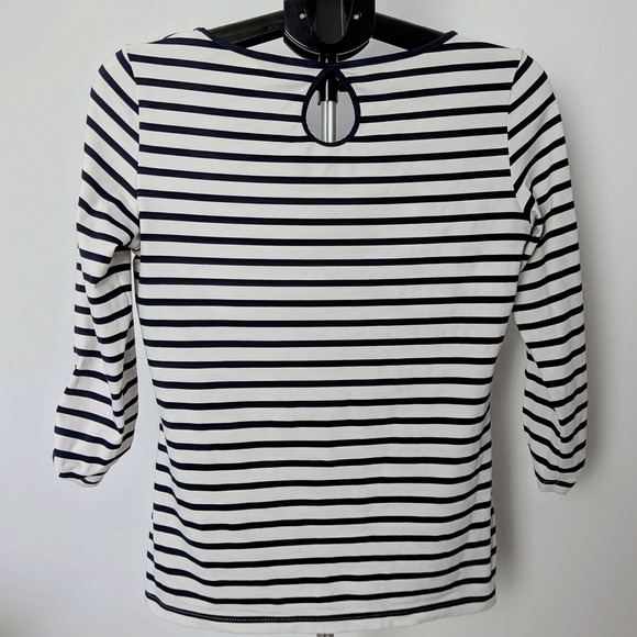 Saint James Breton Striped 3/4 Sleeve Top – Navy & White – Women’s 8 #61 - Picture 2 of 6
